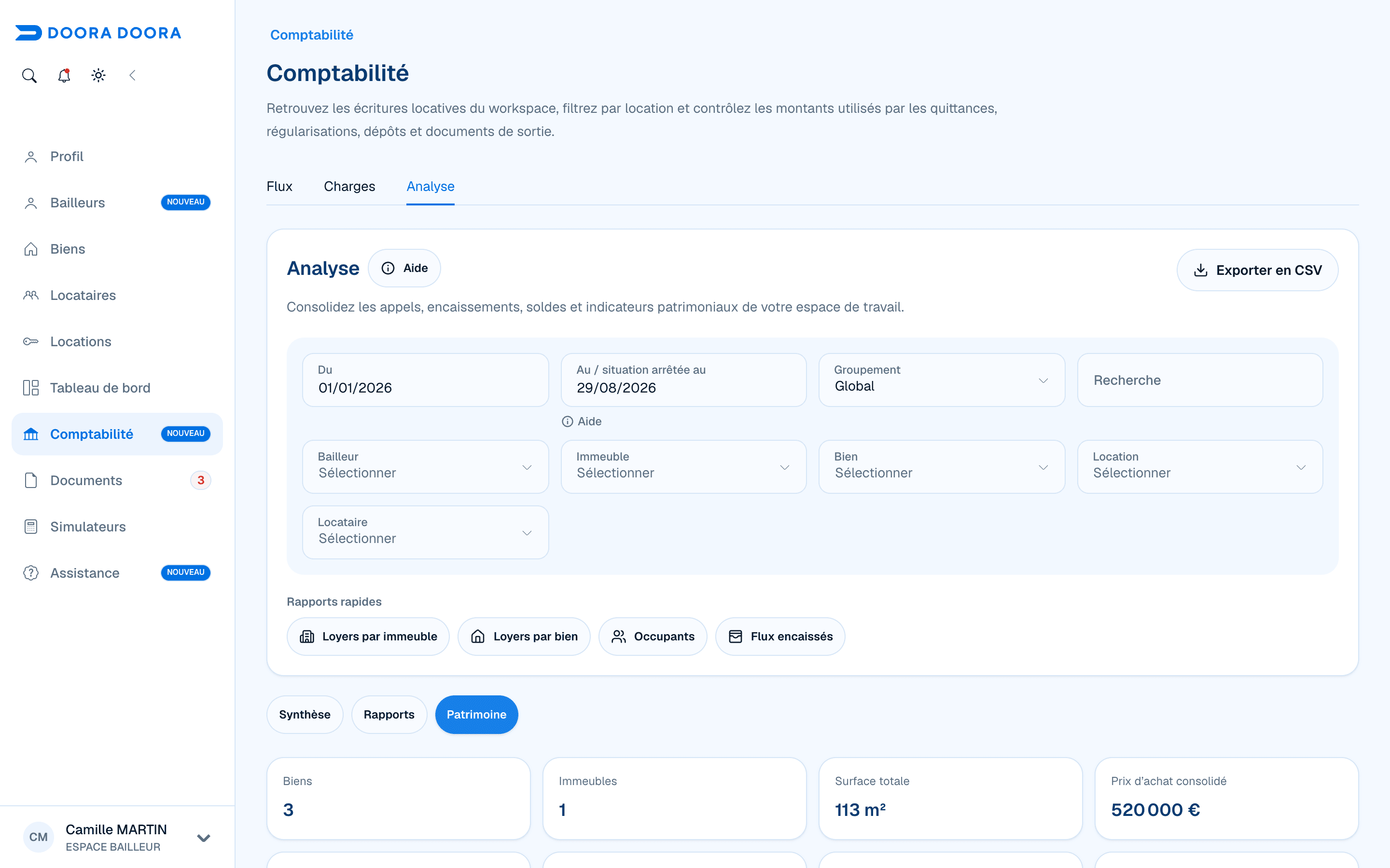 Indicateurs du patrimoine locatif dans l’analyse comptable DOORA DOORA