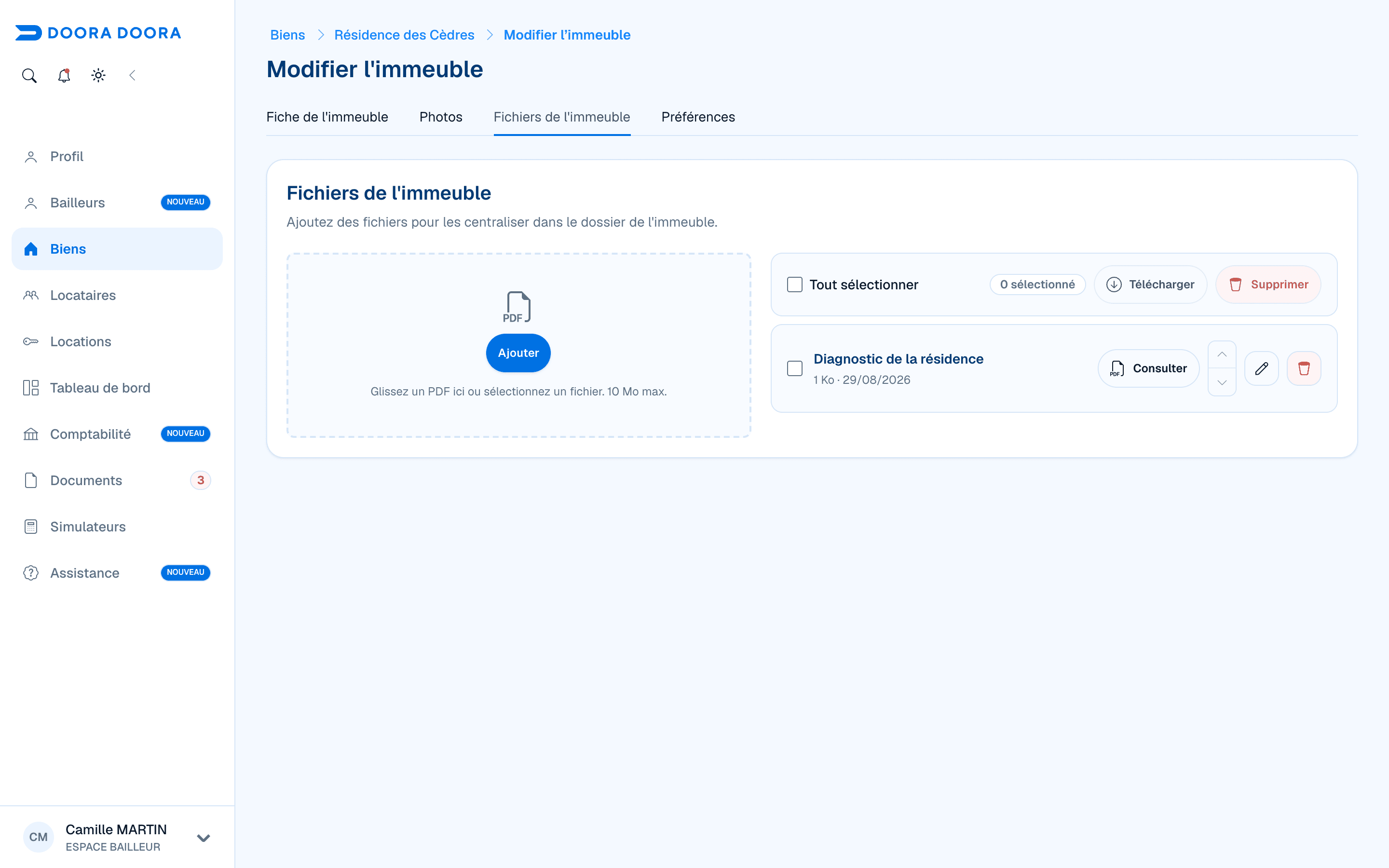 Fichiers de la Résidence des Cèdres dans DOORA DOORA